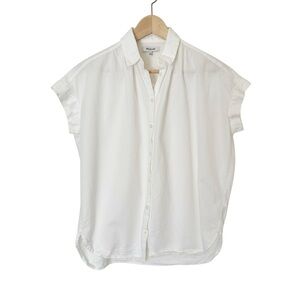 Madewell White Short Sleeve Button Down Top Size XS (could fit small)